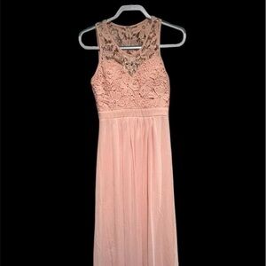 Light Pink Lace Top Maxi Dress - Size M